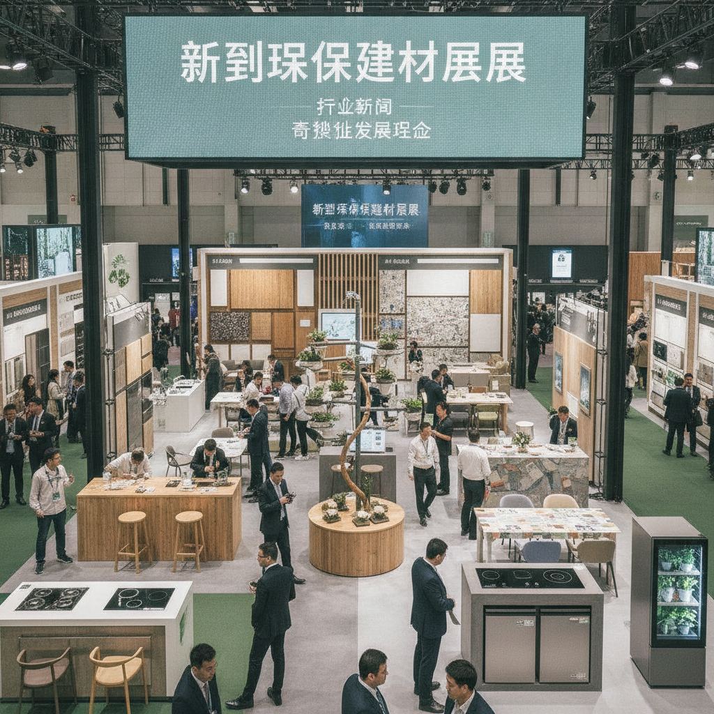 新型环保建材展览，展示可持续发展理念。